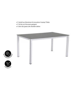 MWH Loft-Tisch Elements, Ca. B160/H74/T90 Cm 8 MWH Loft-Tisch Elements, Ca. B160/H74/T90 Cm -Gartenmöbelgeschäft 1897149 WE IG 001 ElementsTisch160x90x74cmSilberNEU