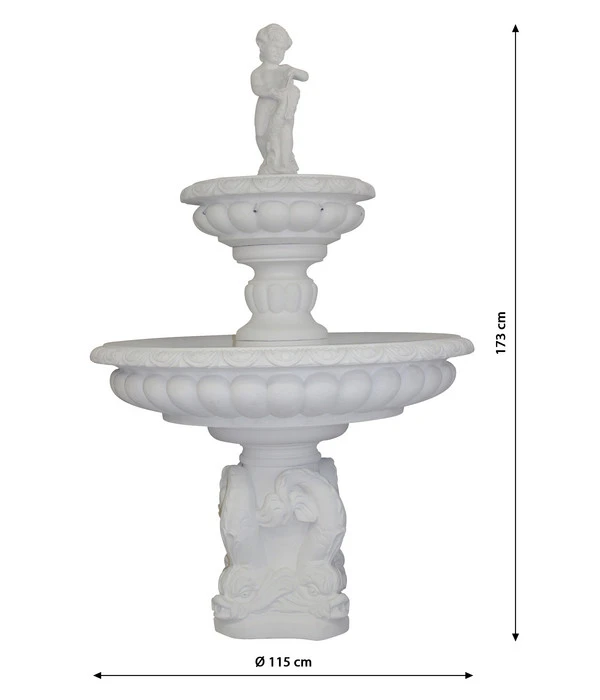 Fantasieco Stein-Gartenbrunnen Milano, Ca. Ø115/H173 Cm 2 Fantasieco Stein-Gartenbrunnen Milano, Ca. Ø115/H173 Cm – Bild 2