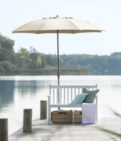 Dehner Sonnenschirm Paros, Rund, Ca. Ø250 Cm -Gartenmöbelgeschäft 2408300 WE MO 001 SchirmparosCremeNeu