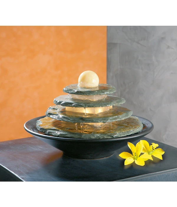 Seliger Zimmerbrunnen Tao, Schiefer, Ca. Ø35/H25 Cm 2 Seliger Zimmerbrunnen Tao, Schiefer, Ca. Ø35/H25 Cm – Bild 2