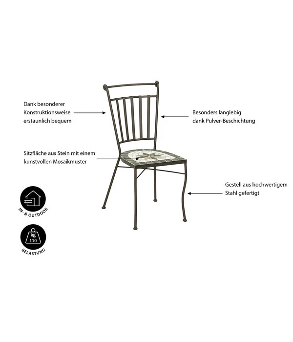 Dehner Mosaikstuhl Diana 5 Dehner Mosaikstuhl Diana – Bild 5