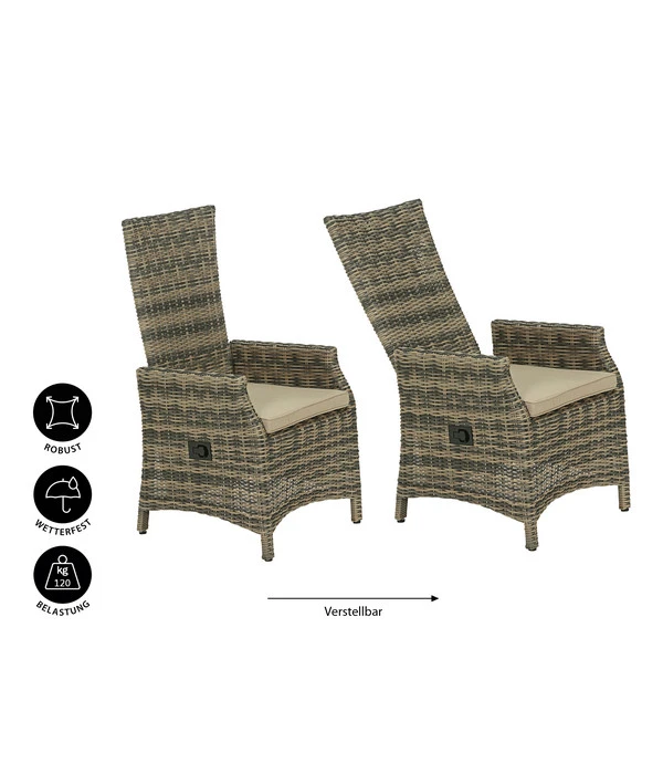 Dehner Geflechtsessel Siena, Braun Meliert 2 Dehner Geflechtsessel Siena, Braun Meliert – Bild 2