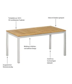 Dehner Gartentisch Toulouse, Ca. B152/H75/T90 Cm -Gartenmöbelgeschäft 4210613 WE IG 001 TischToulouse