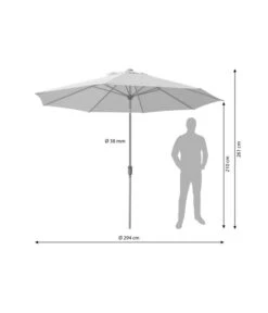 Dehner Schirm Milos, Rund, Ca. Ø294 Cm -Gartenmöbelgeschäft 4211819 WE BG 001 SchirmMilosHellbraun