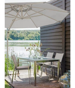 Dehner Ampelschirm Zypern, Rund, Ca. Ø 300 Cm -Gartenmöbelgeschäft 4212171 WE MO 001 AmpelschirmZypernHellbraunNeu