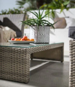 Dehner Geflecht-Lounge Rom, 4-teilig -Gartenmöbelgeschäft 4407334 WE DE 001 DehnerGeflechtLoungeRomNEU