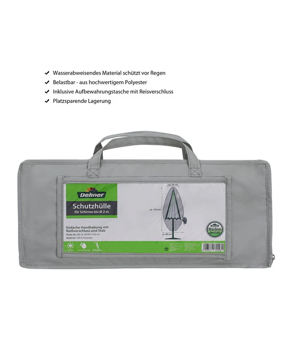 Dehner Abdeckhaube Für Schirme Bis 2 M, Grau 2 Dehner Abdeckhaube Für Schirme Bis 2 M, Grau – Bild 2