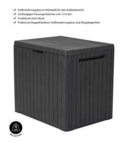 Keter Aufbewahrungsbox City Box, 113 Liter, Ca. B41,6/H51,6/T57 Cm -Gartenmöbelgeschäft 4422481 WE IG 001 AufbewahrungsboxCity