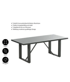 Dehner Alutisch Monaco, Ca. B200/H73/T90 Cm 9 Dehner Alutisch Monaco, Ca. B200/H73/T90 Cm -Gartenmöbelgeschäft 4424891 WE IG 001 TischMonaco