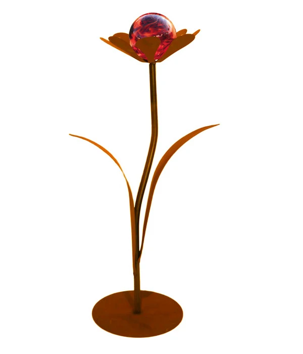 Ferrum Metall-Blume Jessy Mit Glaskugel, Ca. H77 Cm 1 Ferrum Metall-Blume Jessy Mit Glaskugel, Ca. H77 Cm