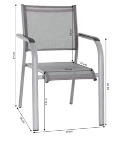 Dehner Balkon-Stapelstuhl Dallas -Gartenmöbelgeschäft 5302070 WE BG 001 DehnerLivingAluStapelsesselDallasAluBalkonstapelDallasD