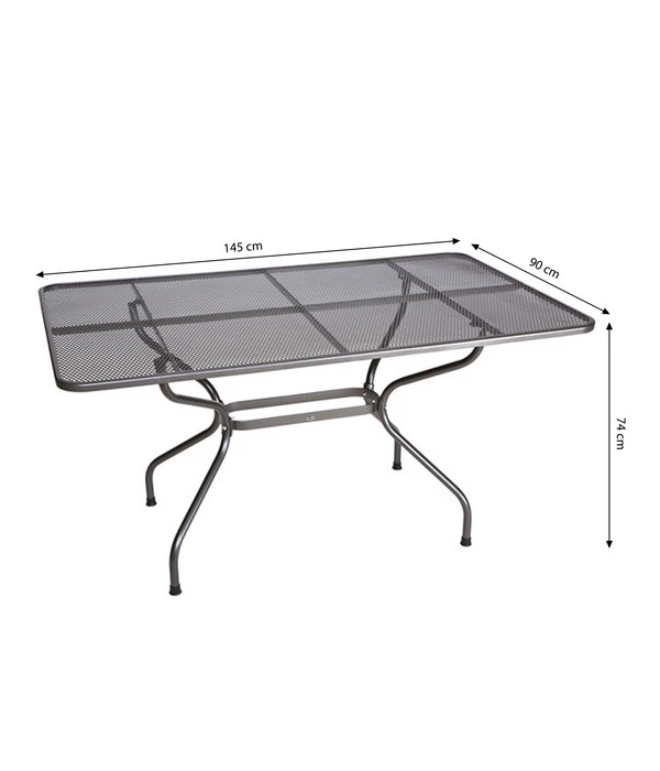 Royal Garden Streckmetall-Gartentisch, Ca. B145/H74/T90 Cm 7 Royal Garden Streckmetall-Gartentisch, Ca. B145/H74/T90 Cm – Bild 7