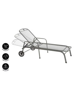 MWH Gartenliege Savoy, Ca. B81/H52/T187 Cm -Gartenmöbelgeschäft 5312897 WE IG 001 MwhGartenliegeSavoyMetLiegeSavoyEGrau