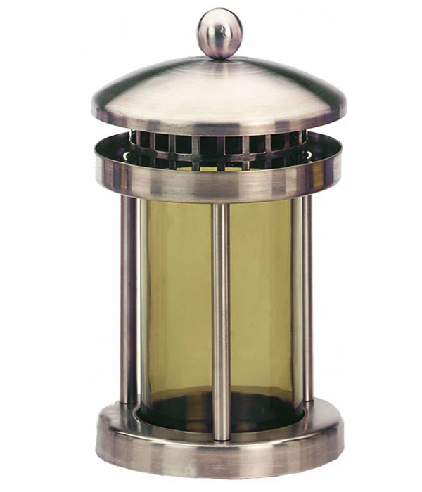 Moll Grablampe, Edelstahl/Glas, Silber, Ca. H20 Cm 1 Moll Grablampe, Edelstahl/Glas, Silber, Ca. H20 Cm