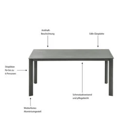 Dehner Gartentisch Nancy, Ca. B160/H75/T90 Cm -Gartenmöbelgeschäft 6701734 WE IG 001 TischNancy