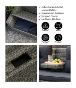 Dehner Flecht-Truhenbank Föhr, 3-Sitzer -Gartenmöbelgeschäft 6704795 WE IG FS 001 DehnerFlechtruhenbankFoehr