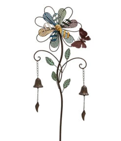 Dehner Metall-Dekostab Blumenglocke, Ca. B30,5/H130/T5,7 Cm