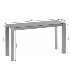 Dehner Balkontisch Chicago, Ca. B133,5/H75/T42 Cm -Gartenmöbelgeschäft 6734651 WE BG 001 BalkontischChicagoSchmalNE