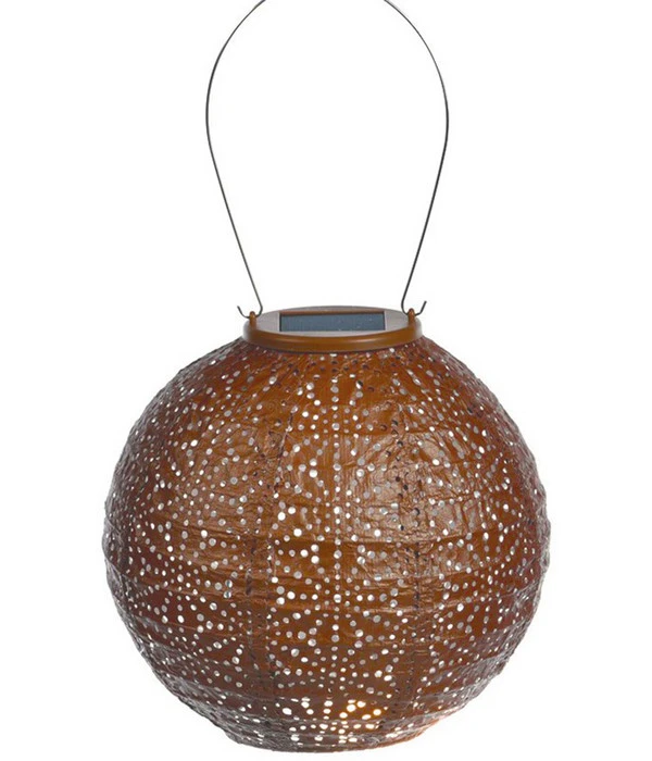 Lumiz Solar-Lampion Round Sashiko Copper, Ca. Ø20/H18 Cm 1 Lumiz Solar-Lampion Round Sashiko Copper, Ca. Ø20/H18 Cm