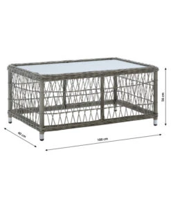 Dehner Geflechtlounge Santos, 4-teilig -Gartenmöbelgeschäft 6875074 WE BG 003 LoungeSantosNEU