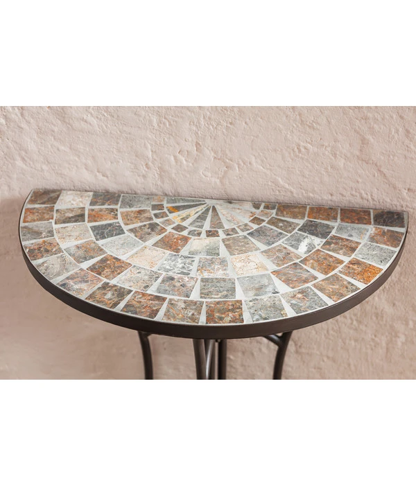 Dehner Mosaiktisch Grazia Halbrund, Ca. B60/H72,5/T31,5 Cm 4 Dehner Mosaiktisch Grazia Halbrund, Ca. B60/H72,5/T31,5 Cm – Bild 4