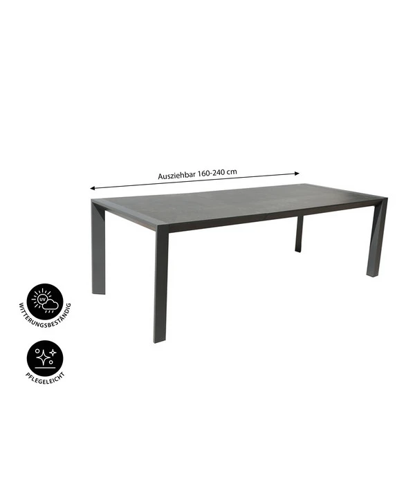 Dehner Ausziehtisch Cleveland, Ca. B160-240/H76/T101 Cm 2 Dehner Ausziehtisch Cleveland, Ca. B160-240/H76/T101 Cm – Bild 2