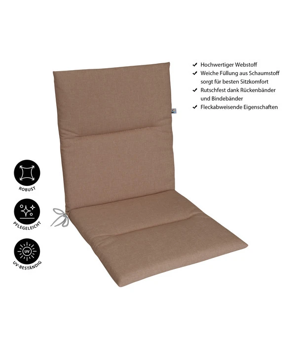 KETTtex Niederlehnerpolster Lindos Taupe, Ca. B100/H4/T50 Cm 3 KETTtex Niederlehnerpolster Lindos Taupe, Ca. B100/H4/T50 Cm – Bild 3