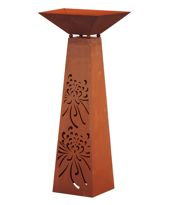 Ferrum Rost-Säule Trapez Strohblume 1 Ferrum Rost-Säule Trapez Strohblume