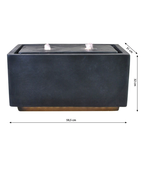 Dehner Polyresin-Gartenbrunnen Praca Mit LED-Beleuchtung, Rechteckig 2 Dehner Polyresin-Gartenbrunnen Praca Mit LED-Beleuchtung, Rechteckig – Bild 2