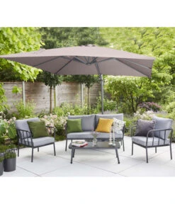 Siena Garden Ampelschirm California N+, Quadratisch, Ca. B300/300 Cm -Gartenmöbelgeschäft 6987960 WE MO 001 SienaGardenAmpelschirmCaliforniaN300x300cmTaupe