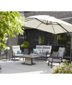 Siena Garden Ampelschirm Sunset N+, Quadratisch, Ca. B300/T300 Cm -Gartenmöbelgeschäft 6988075 WE MO 001 SienaGardenAmpelschirmSunsetN300x300cmGrau